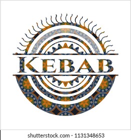Kebab arabic badge. Arabesque decoration.
