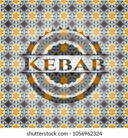 Kebab arabic emblem. Arabesque decoration.