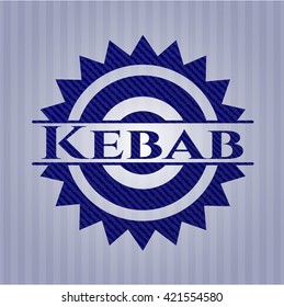 Banda kebab con fondo de denim