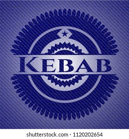 Kebab badge with denim texture