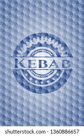Kebab blue emblem with geometric pattern.