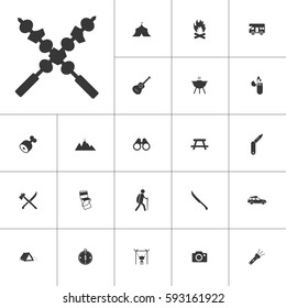 kebab. camping icon set on white background