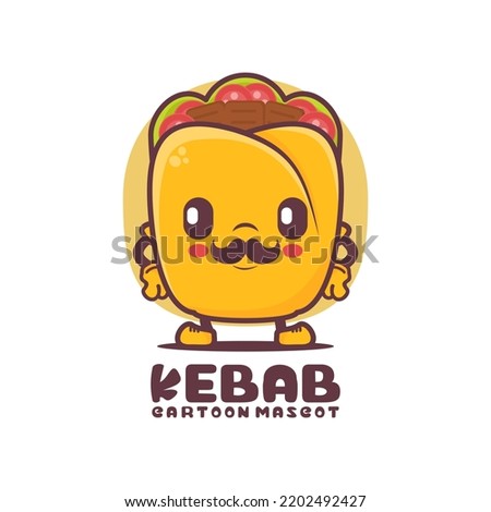 Kebab cartoon mascot. food vector illustration. isolated on a white background