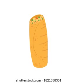 Vector de caricatura kebab. Kebab con fondo blanco.