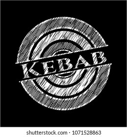 Kebab chalk emblem written on a blackboard