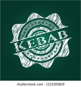 Kebab chalkboard emblem on black board
