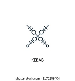 kebab concept line icon. Simple element illustration. kebab concept outline symbol design from Food set. Can be used for web and mobile UI/UX