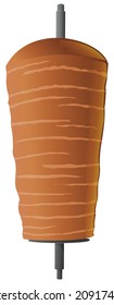 Kebab cooked meat spit (cut out)