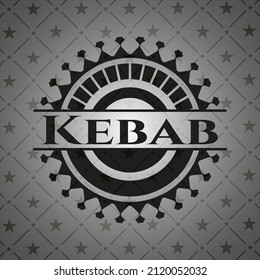 Emblema oscuro de Kebab. Ilustración vectorial. Detallado. 