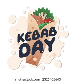 plantilla de diseño del día kebab para celebración. imagen vectorial kebab. vector kebab plano.  