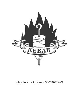 Kebab. Design element for logo, label, emblem, sign. Vector illustration