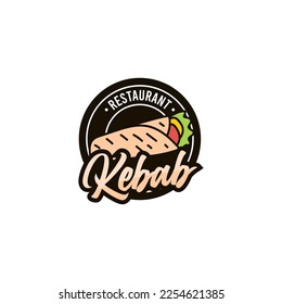  Kebab Design Logo. Vector creative labels for Turkish and Arabian fast food, This food logo can be perfect for restaurants, shop, blog, website, app, web