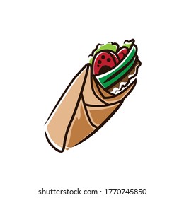 Plantilla vectorial de ilustración de dibujo de Kebab