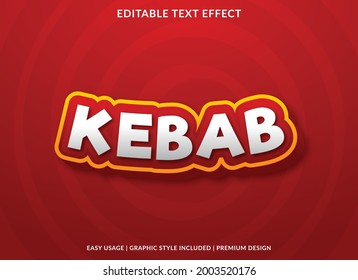 kebab editable text effect with bold and modern style use for business brand and logo