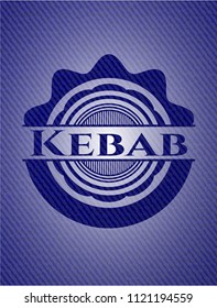 Kebab emblem with denim texture