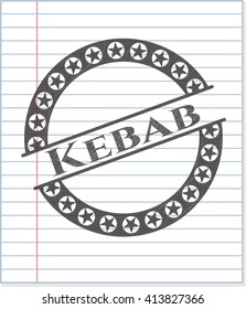 Emblema kebab dibujado a lápiz