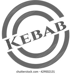 Emblema kebab dibujado a lápiz