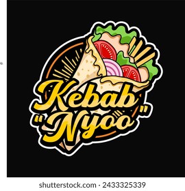 KEBAB FAST FOOD LOGO COMPANY VECTOR