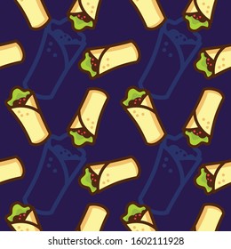 kebab fast food pattern seamless