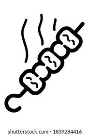 Kebab Flat Icon Isolated On White Background