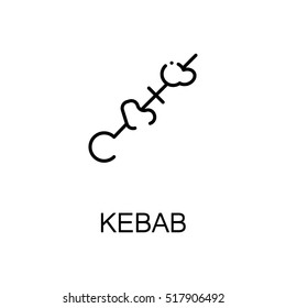 Kebab flat icon. Single high quality outline symbol of meat food for web design or mobile app. Thin line signs of kebab for design logo, visit card, etc. 