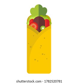 Kebab Flat Icon Vector Illustration Fast Food Element