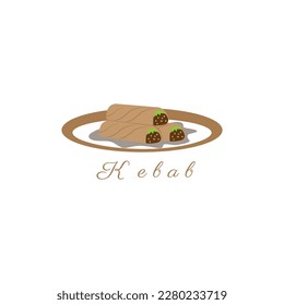 kebab food logo design vector illustration