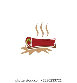 kebab food logo design vector illustration