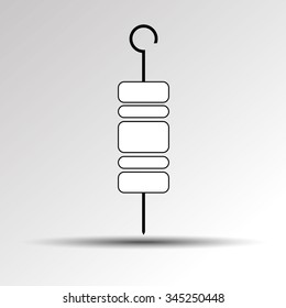 kebab food skewer meat barbecue grilled meal grill dinner vector gourmet logo