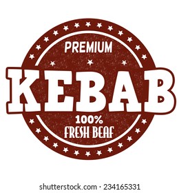 Kebab grunge rubber stamp on white background, vector illustration