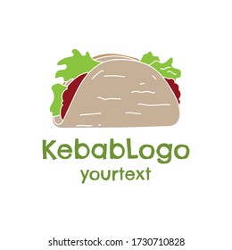 diseño del logo dibujado a mano por kebab. icono divertido