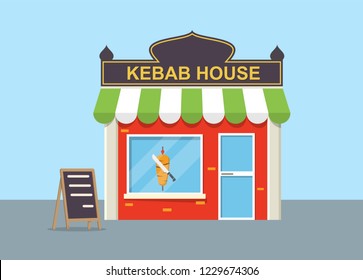 Kebab house vector illustration.