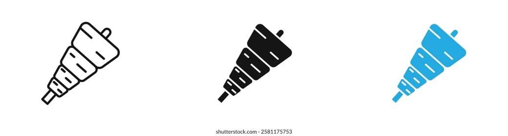 Kebab icon black white vector outline