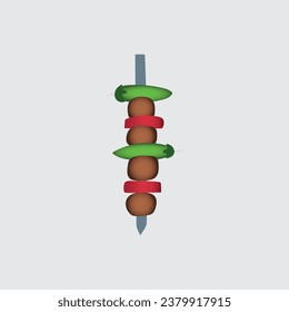 Kebab-Symbol. Cartoon des Sichelvektors