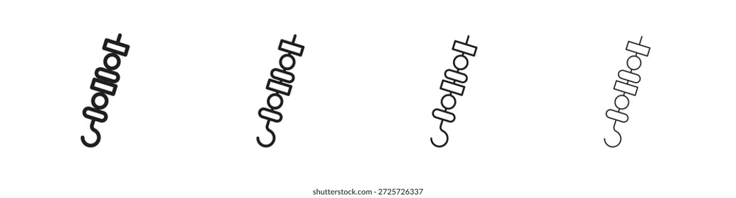 Conceito do ícone do Kebab. Símbolo de linha fina. Vetor de estilo de contorno simples