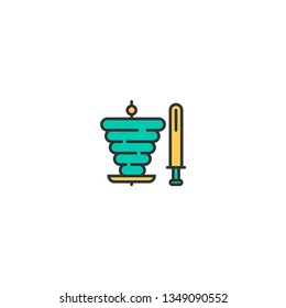Kebab icon design. Gastronomy icon vector illustration
