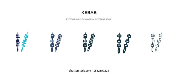 kebab icon in different style vector illustration. two colored and black kebab vector icons designed in filled, outline, line and stroke style can be used for web, mobile, ui