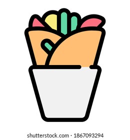 kebab icon with filled outline style. Suitable for website design, logo, app and UI.