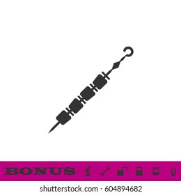 Kebab icon flat. Black pictogram on white background. Vector illustration symbol and bonus button