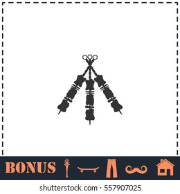 Kebab icon flat. Simple vector symbol and bonus icon