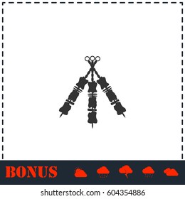 Kebab icon flat. Simple vector symbol and bonus icon