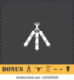 Kebab icon flat. Simple vector symbol and bonus icon