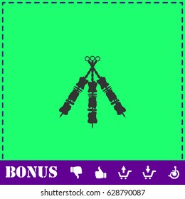 Kebab icon flat. Simple vector symbol and bonus icon