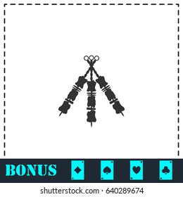 Kebab icon flat. Simple vector symbol and bonus icon