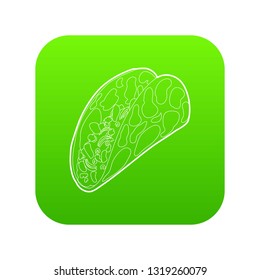 Kebab icon green vector isolated on white background