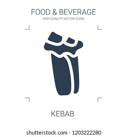 kebab icon. high quality filled kebab icon on white background. from food collection flat trendy vector kebab symbol. use for web and mobile