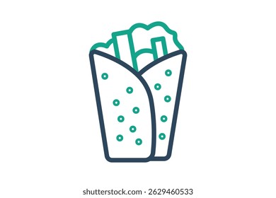 Kebab icon. line icon style. icon related to meat. food elements vector illustration