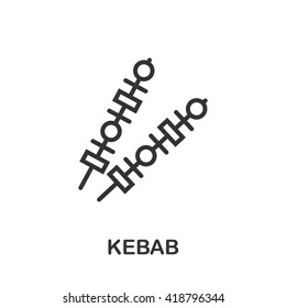 Kebab icon or logo line art style. Vector Illustration.
