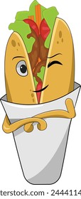 kebab icon mascot with cute face