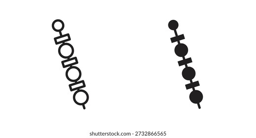 Piktogramm-Vorlage für Kebab-Symbol, einfache Kontur und gefüllter Stil.